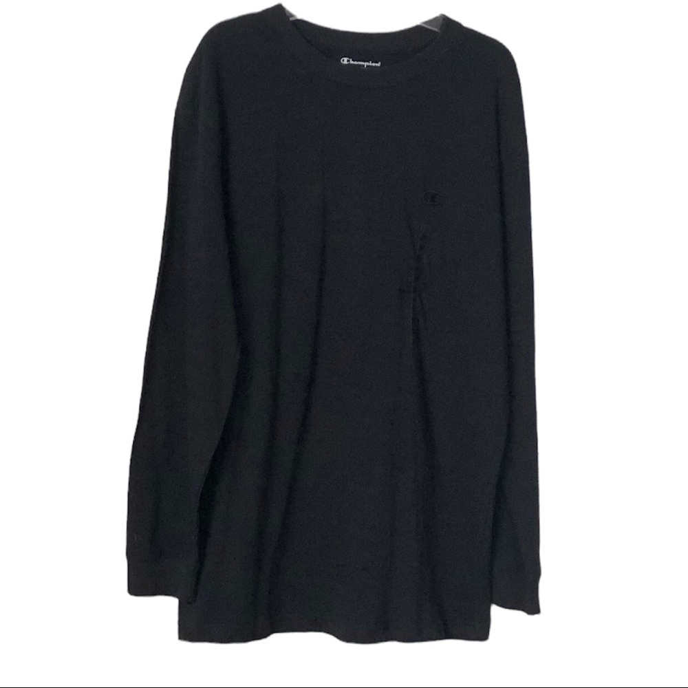 Champion Mens Athletic black Longsleeved ribbed cuff t-shirt Size XL